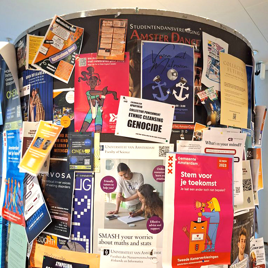 Posters tegen Israel op de universiteit